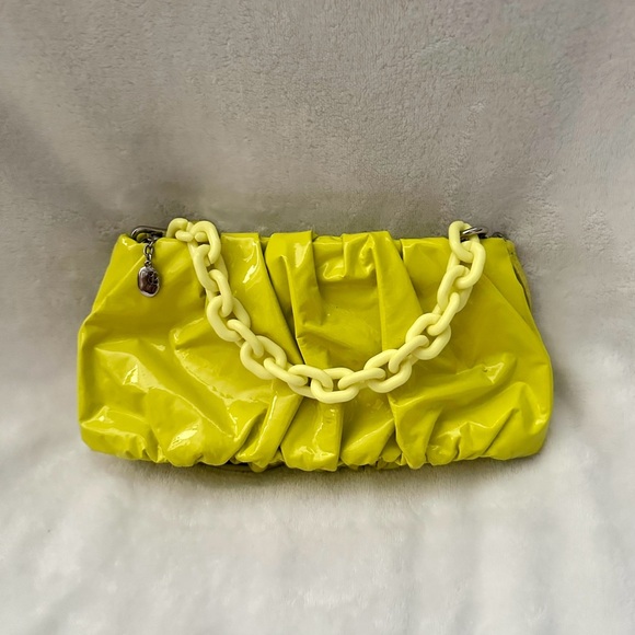 STAUD Bean Ruched Leather Convertible Bag in Citron - Picture 12 of 13